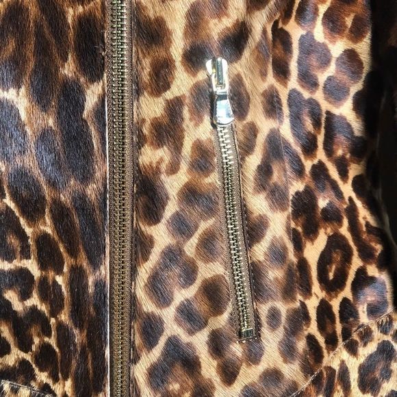 L’Agence by Agent Provocateur NWT Leather Leopard Biker Jacket Size Small - Picture 6 of 16